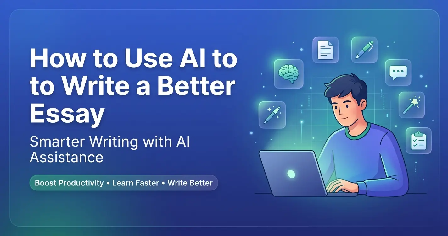 Student following a 5-step AI essay writing process in 2026