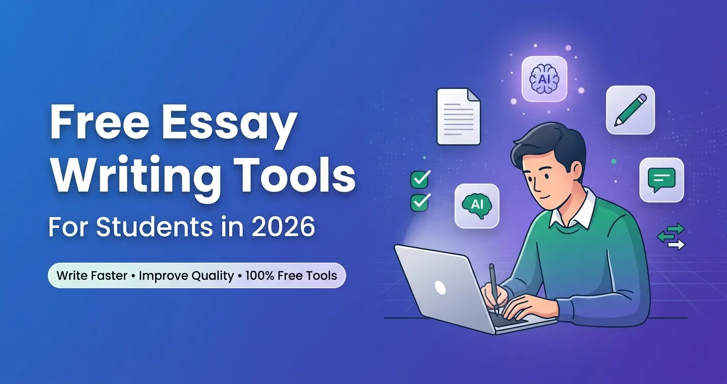 Student using free essay writing tools to finish an assignment before deadline