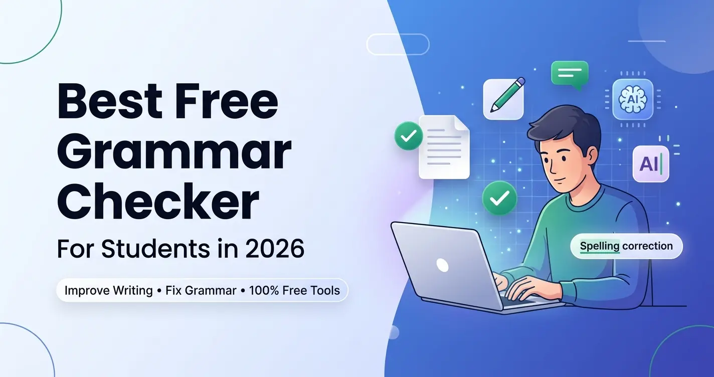 Comparison chart of 5 best free grammar checkers for students in 2026